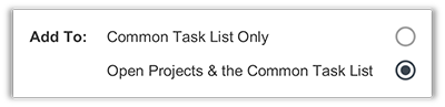 FunctionFox product image applying tasks to open projects and common task list.
