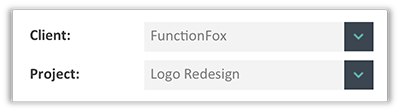 FunctionFox product image selecting Client and project