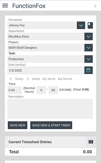 Mobile Friendly Timesheets