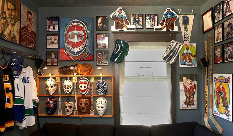 Hockey Room - Mask Wall