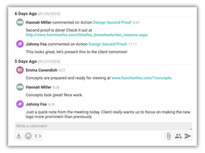 FunctionFox product image displaying the display of comment threads for the new Blog