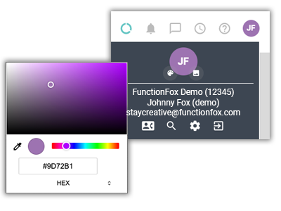 FunctionFox product image displaying the customization option for profile color