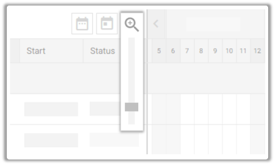 Functionfox project image of the zoom slider functionality for the Gantt Chart view
